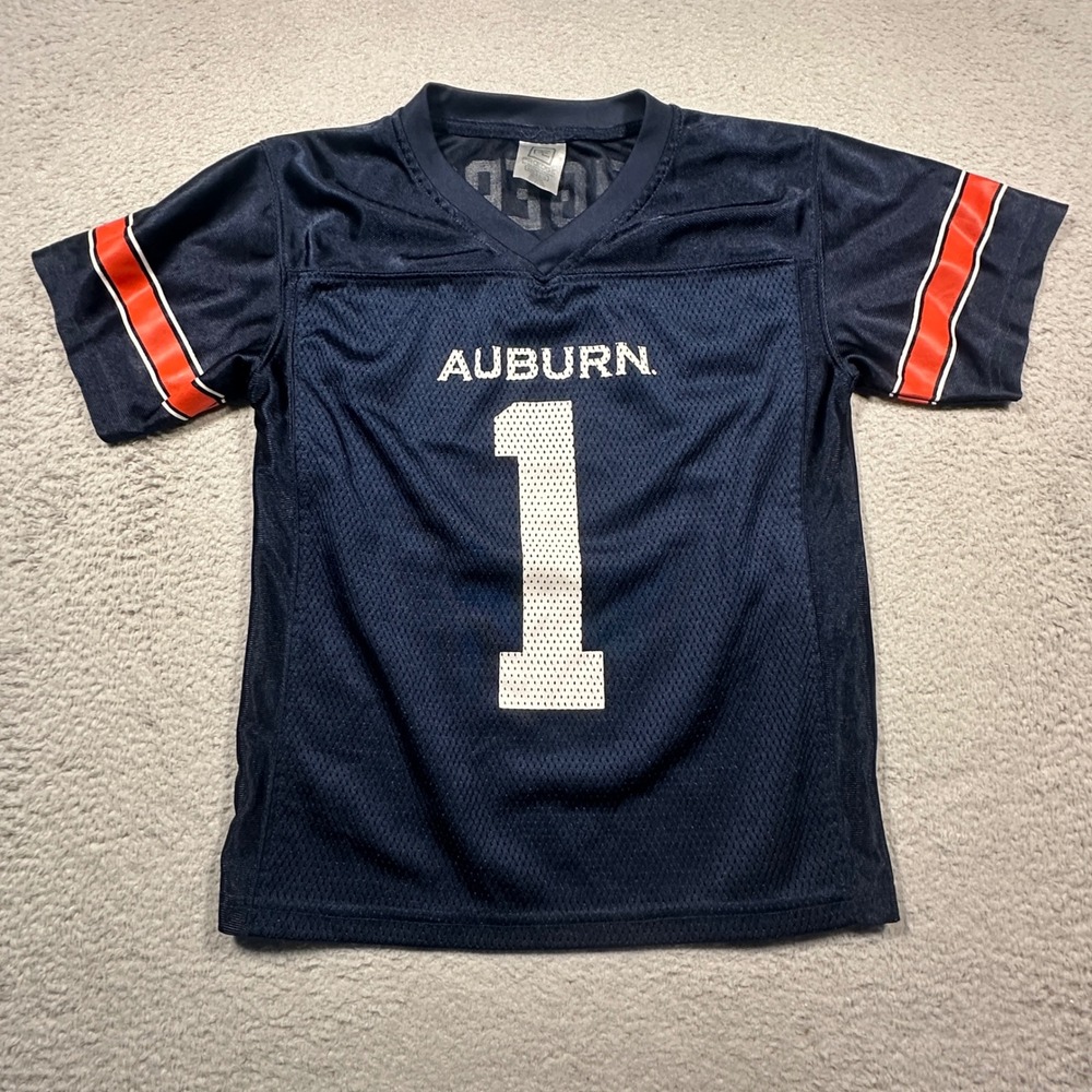 Pro Edge Auburn Tigers Football Jersey Kids S Navy Blue Number 1 Mesh Sportswear